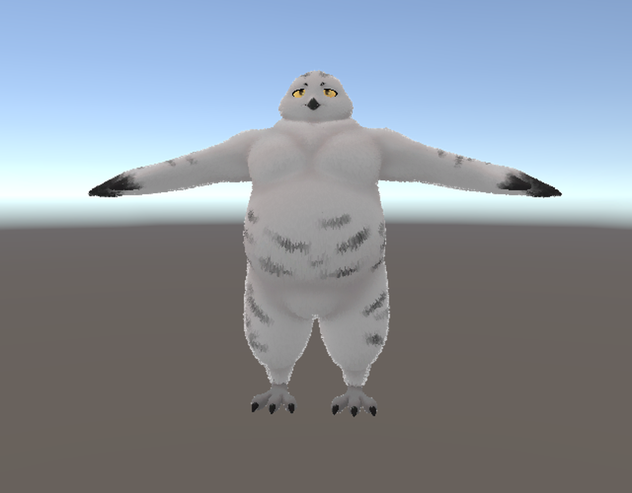 ContactFurを設定したもふろうさんのUnity Sceneビュー
